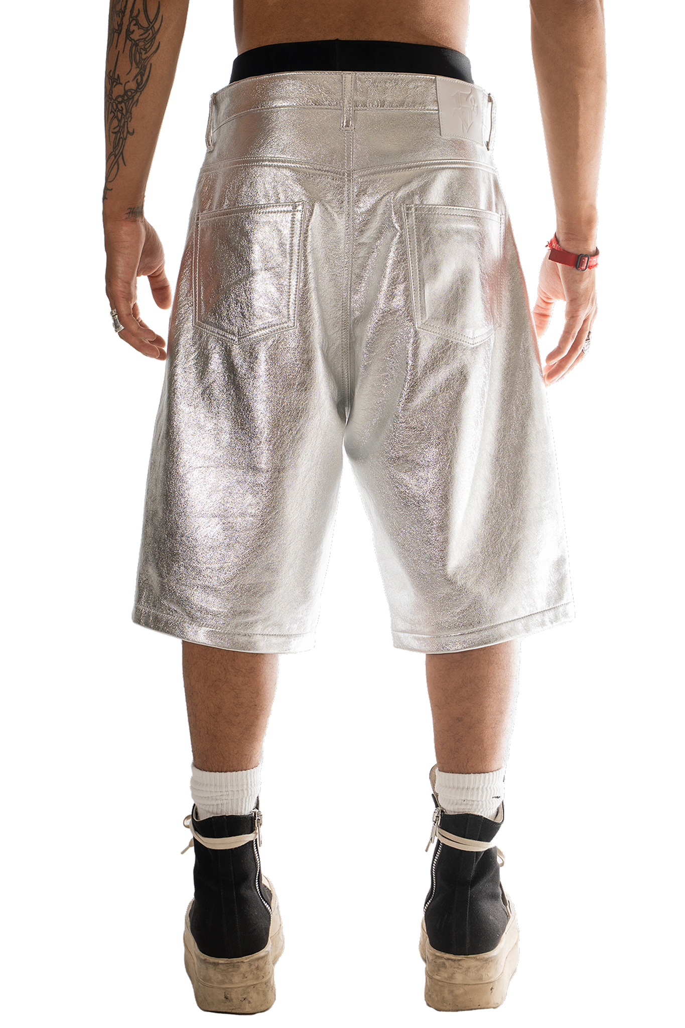 Metallic Leather Shorts