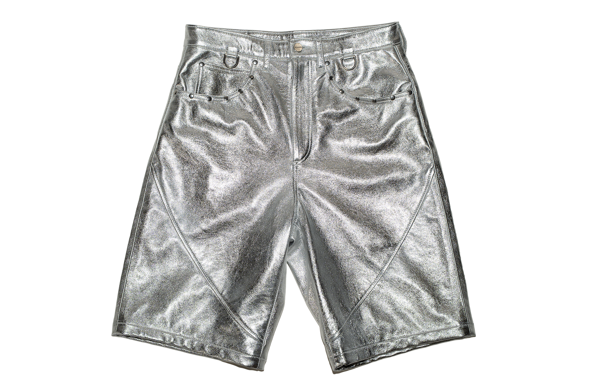 Metallic Leather Shorts