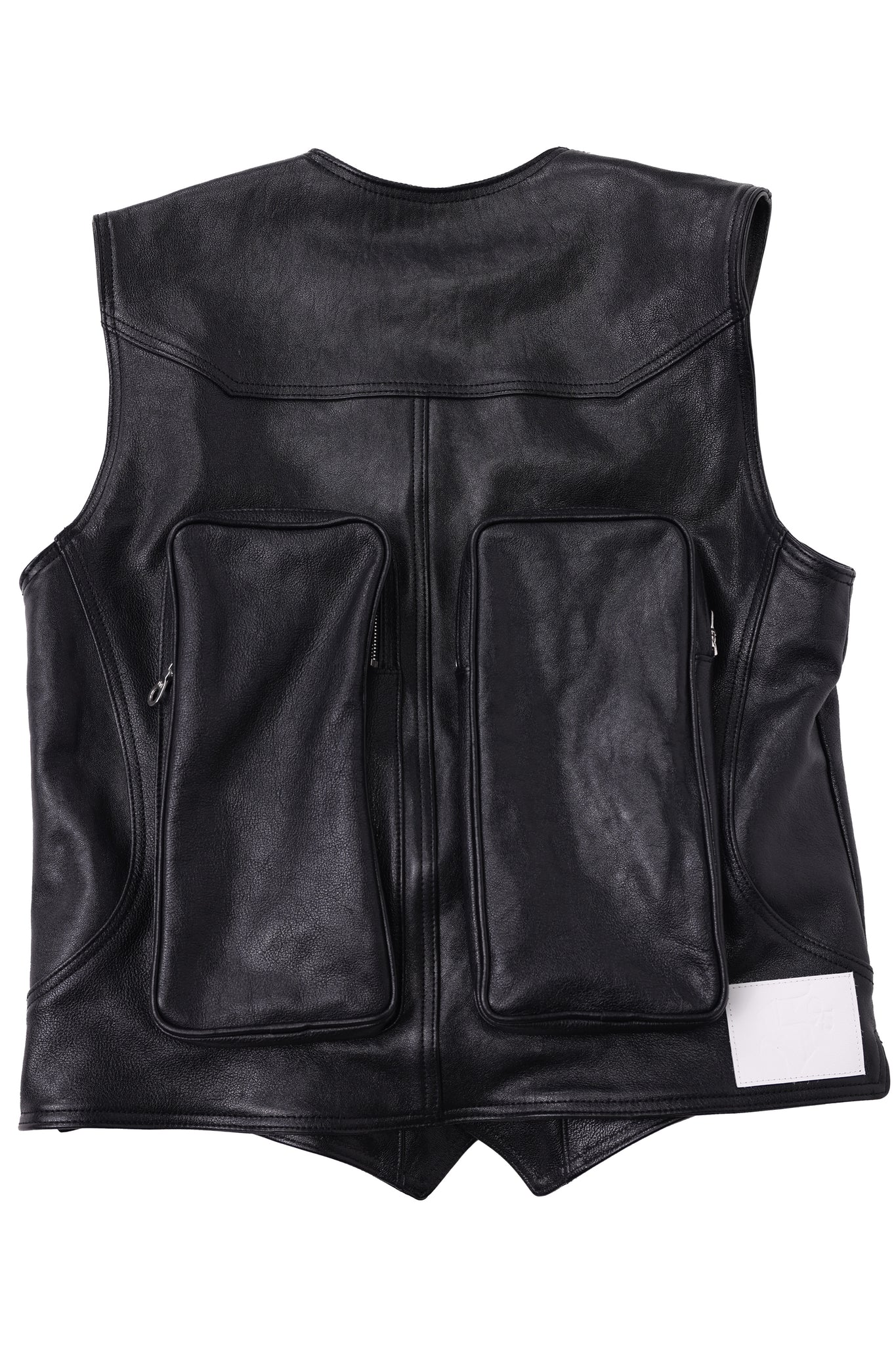 Leather Utility Vest Black