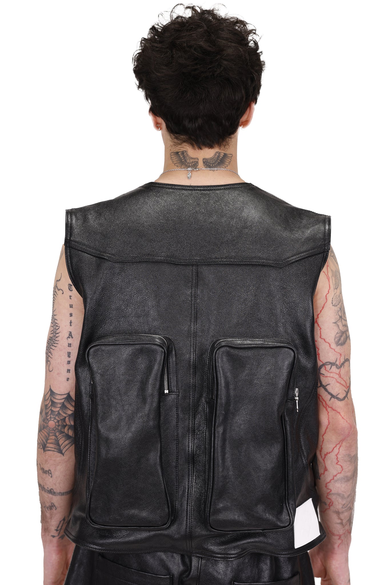 Leather Utility Vest Black